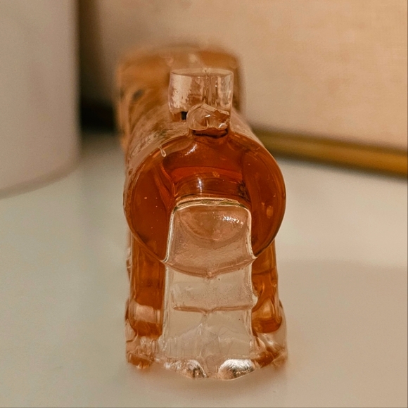 Vintage Pink Depression Glass Train Engine Candy Container - Picture 2 of 7